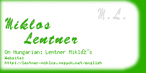 miklos lentner business card